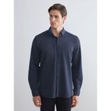 Lc Waikiki Yeni Sezon Regular Fit Desenli Uzun Kollu Erkek Gömlek - Lacivert