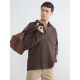 Lc Waikiki Yeni Sezon Regular Fit Dokulu Erkek Gömlek - 2XL - Çikolata Kahve