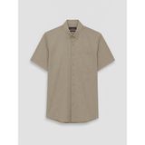Lc Waikiki Yeni Sezon Regular Fit Dokulu Erkek Gömlek - 2XL - Koyu Bej