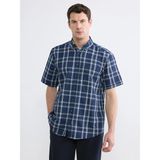 Lc Waikiki Yeni Sezon Regular Fit Ekose Armürlü Erkek Gömlek - 2XL - Lacivert