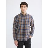Lc Waikiki Yeni Sezon Regular Fit Ekose Desenli Gabardin Erkek Gömlek - Kahverengi