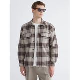 Lc Waikiki Yeni Sezon Regular Fit Ekose Yün Karışımlı Kaşe Erkek Gömlek Ceket - Bej - XL