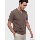 Lc Waikiki Yeni Sezon Regular Fit Hakim Yaka Erkek Tişört - Koyu Kahverengi