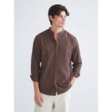 Lc Waikiki Yeni Sezon Regular Fit Hakim Yaka Uzun Kollu Poplin Erkek Gömlek - Kahverengi
