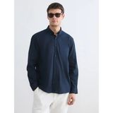 Lc Waikiki Yeni Sezon Regular Fit Keten Görünümlü Erkek Gömlek - 2XL - Lacivert