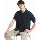 Lc Waikiki Yeni Sezon Regular Fit Kisa Kollu Cizgili Erkek Gomlek - S5FD83Z8 - Lacivert - XL