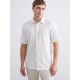 Lc Waikiki Yeni Sezon Regular Fit Kısa Kollu Çizgili Erkek Gömlek - XL - Ekru
