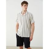 Lc Waikiki Yeni Sezon Regular Fit Kısa Kollu Çizgili Erkek Gömlek - XL - Siyah