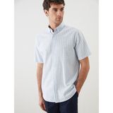 Lc Waikiki Yeni Sezon Regular Fit Kısa Kollu Çizgili Poplin Erkek Gömlek - Mavi