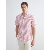 Lc Waikiki Yeni Sezon Regular Fit Kısa Kollu Çizgili Poplin Erkek Gömlek - Pembe