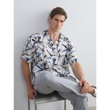 Lc Waikiki Yeni Sezon Regular Fit Kısa Kollu Desenli Erkek Gömlek - 2XL - Beyaz