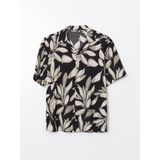 Lc Waikiki Yeni Sezon Regular Fit Kısa Kollu Desenli Erkek Gömlek - Siyah