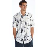 Lc Waikiki Yeni Sezon Regular Fit Kısa Kollu Desenli Erkek Gömlek - XL - Mavi