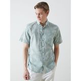 Lc Waikiki Yeni Sezon Regular Fit Kısa Kollu Desenli Poplin Erkek Gömlek - Turkuaz