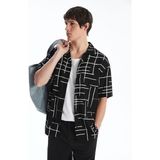 Lc Waikiki Yeni Sezon Regular Fit Kısa Kollu Desenli Viskon Erkek Gömlek - XL - Siyah