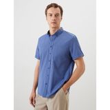 Lc Waikiki Yeni Sezon Regular Fit Kısa Kollu Ekose Oxford Erkek Gömlek - 2XL - Mavi