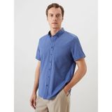 Lc Waikiki Yeni Sezon Regular Fit Kısa Kollu Ekose Oxford Erkek Gömlek - Mavi