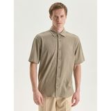 Lc Waikiki Yeni Sezon Regular Fit Kısa Kollu Erkek Dokulu Gömlek - 2XL - Yeşil
