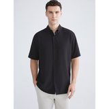 Lc Waikiki Yeni Sezon Regular Fit Kısa Kollu Erkek Gömlek - XL - Siyah
