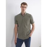 Lc Waikiki Yeni Sezon Regular Fit Kısa Kollu Erkek Gömlek - XS - Haki