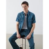 Lc Waikiki Yeni Sezon Regular Fit Kısa Kollu Erkek Jean Gömlek - Yeşil - XS