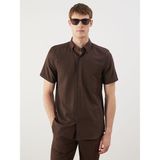 Lc Waikiki Yeni Sezon Regular Fit Kısa Kollu Gabardin Erkek Gömlek - Kahverengi