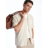 Lc Waikiki Yeni Sezon Regular Fit Kısa Kollu Keten Karışımlı Erkek Gömlek - 2XL - Bej