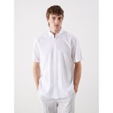 Lc Waikiki Yeni Sezon Regular Fit Kisa Kollu Keten Karisimli Erkek Gomlek - S5ED23Z8 - Ekru - 3XL