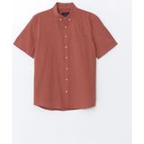 Lc Waikiki Yeni Sezon Regular Fit Kisa Kollu Keten Karisimli Erkek Gomlek - S5ED23Z8 - Kırmızı