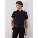Lc Waikiki Yeni Sezon Regular Fit Kısa Kollu Poplin Erkek Gömlek - 2XL - Siyah