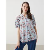 Lc Waikiki Yeni Sezon Regular Fit Krinkle Kadin Gomlek - S5EG10Z8 - Mavi - 44