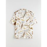 Lc Waikiki Yeni Sezon Regular Fit Resort Yaka Kısa Kollu Desenli Poplin Erkek Gömlek - XL - Bej