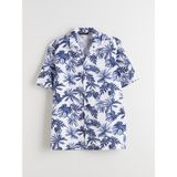 Lc Waikiki Yeni Sezon Regular Fit Resort Yaka Kısa Kollu Desenli Poplin Erkek Gömlek - XL - Ekru