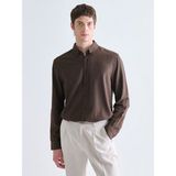 Lc Waikiki Yeni Sezon Regular Fit Uzun Kollu Armürlü Erkek Gömlek - XL - Kahverengi