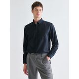 Lc Waikiki Yeni Sezon Regular Fit Uzun Kollu Armürlü Erkek Gömlek - XL - Siyah