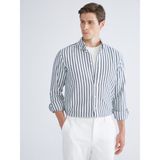 Lc Waikiki Yeni Sezon Regular Fit Uzun Kollu Çizgili Erkek Gömlek - 2XL - Indigo