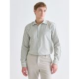 Lc Waikiki Yeni Sezon Regular Fit Uzun Kollu Çizgili Erkek Gömlek - 2XL - Yeşil