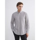 Lc Waikiki Yeni Sezon Regular Fit Uzun Kollu Çizgili Erkek Gömlek - 3XL - Kahverengi