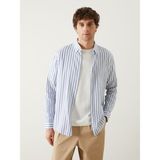 Lc Waikiki Yeni Sezon Regular Fit Uzun Kollu Çizgili Poplin Erkek Gömlek - 3XL - Mavi