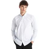 Lc Waikiki Yeni Sezon Regular Fit Uzun Kollu Çizgili Poplin Erkek Gömlek - Gri