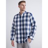 Lc Waikiki Yeni Sezon Regular Fit Uzun Kollu Ekose Armürlü Erkek Gömlek - XL - Lacivert