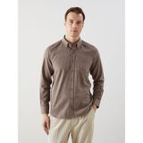 Lc Waikiki Yeni Sezon Regular Fit Uzun Kollu Ekose Erkek Gömlek - 3XL - Kahverengi