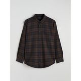Lc Waikiki Yeni Sezon Regular Fit Uzun Kollu Ekose Gabardin Erkek Gömlek - Kahverengi - 5XL