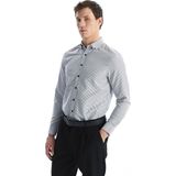 Lc Waikiki Yeni Sezon Regular Fit Uzun Kollu Ekose Gabardin Erkek Gömlek - XL - Siyah