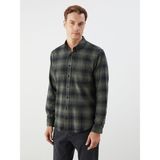 Lc Waikiki Yeni Sezon Regular Fit Uzun Kollu Ekose Poplin Erkek Gömlek - 3XL - Haki
