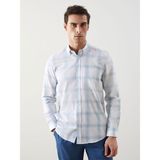 Lc Waikiki Yeni Sezon Regular Fit Uzun Kollu Ekose Poplin Erkek Gömlek - Turkuaz