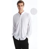 Lc Waikiki Yeni Sezon Regular Fit Uzun Kollu Erkek Dokulu Gömlek - Beyaz