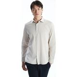 Lc Waikiki Yeni Sezon Regular Fit Uzun Kollu Keten Karışımlı Erkek Gömlek - Bej - 3XL