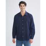 Lc Waikiki Yeni Sezon Regular Fit Uzun Kollu Keten Karışımlı Erkek Gömlek - Lacivert