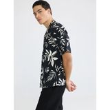 Lc Waikiki Yeni Sezon Siyah Regular Fit Desenli Erkek Viskon Gömlek - XL
